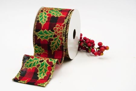 Christmas Holly Tree Wired Ribbon Red